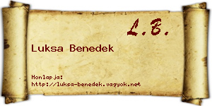 Luksa Benedek névjegykártya