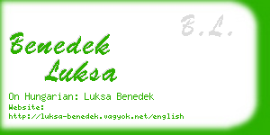 benedek luksa business card